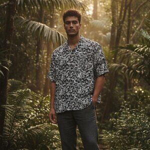Sunrise Kingdom Vintage Design Size L Shirt Blue/Black